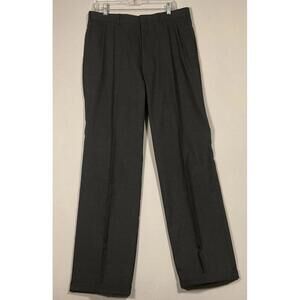Vintage Tailors Row Men’s 100% Worsted Wool USA Dress Pants 34x31 Dk Grey Cuffed